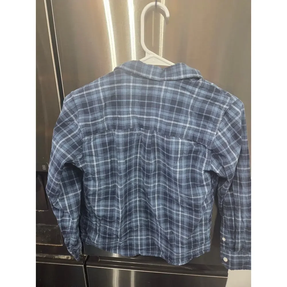 Blue Plaid Flannel - Old Navy - L (10-12)